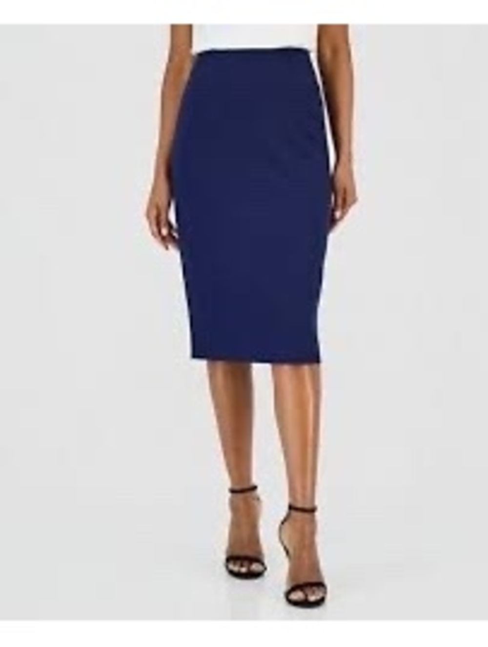 Bar III Essentials pull on midi pencil skirt blue bodycon size small NWT